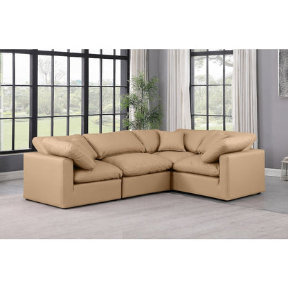 Indulge Tan Vegan Leather Modular Sectional