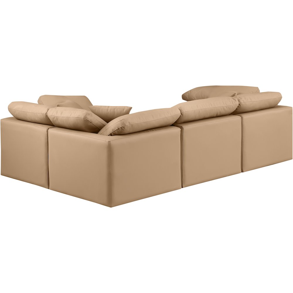Indulge Tan Vegan Leather Modular Sectional