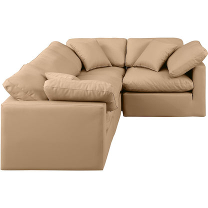 Indulge Tan Vegan Leather Modular Sectional
