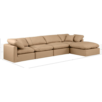 Indulge Tan Vegan Leather Modular Sectional