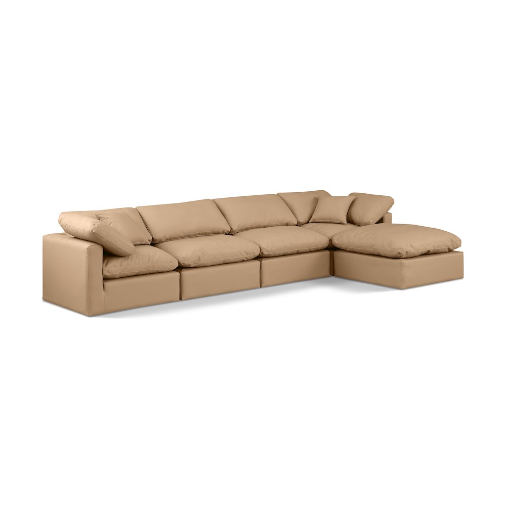 Indulge Tan Vegan Leather Modular Sectional