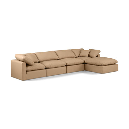 Indulge Tan Vegan Leather Modular Sectional