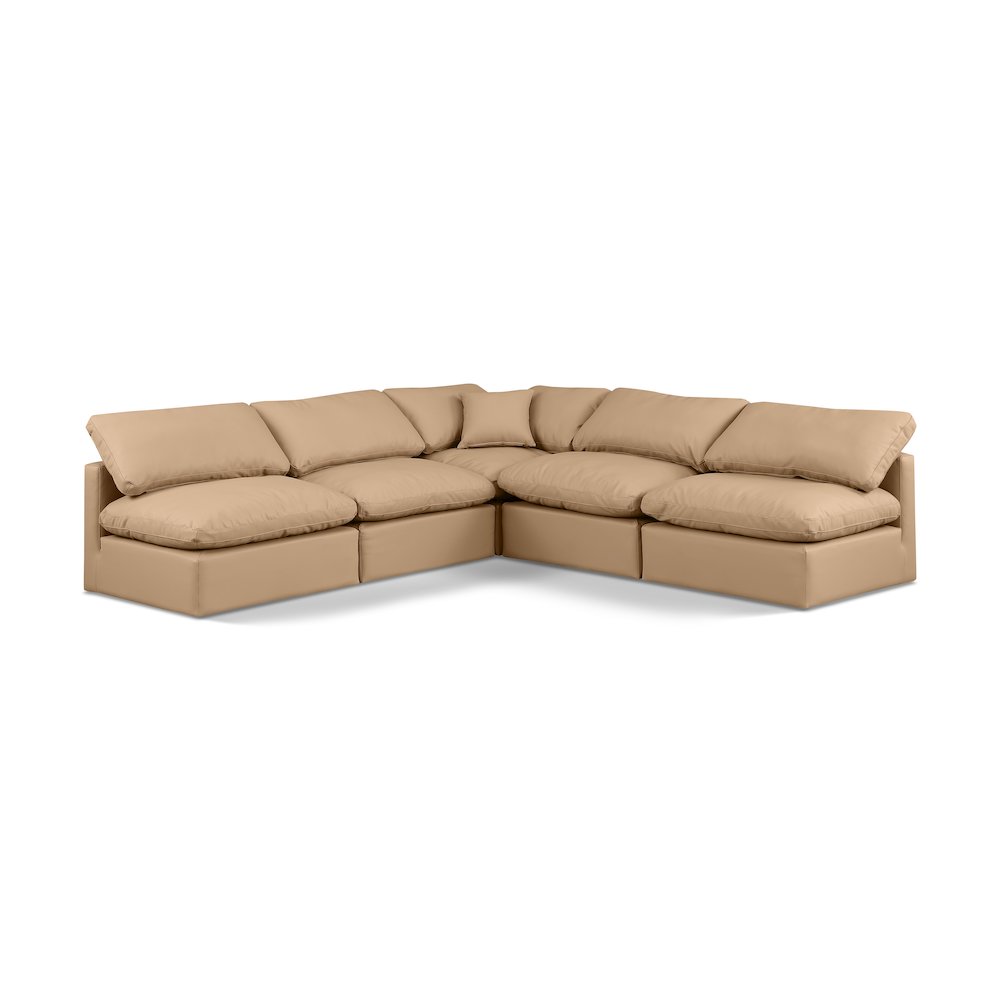 Indulge Tan Vegan Leather Modular Sectional
