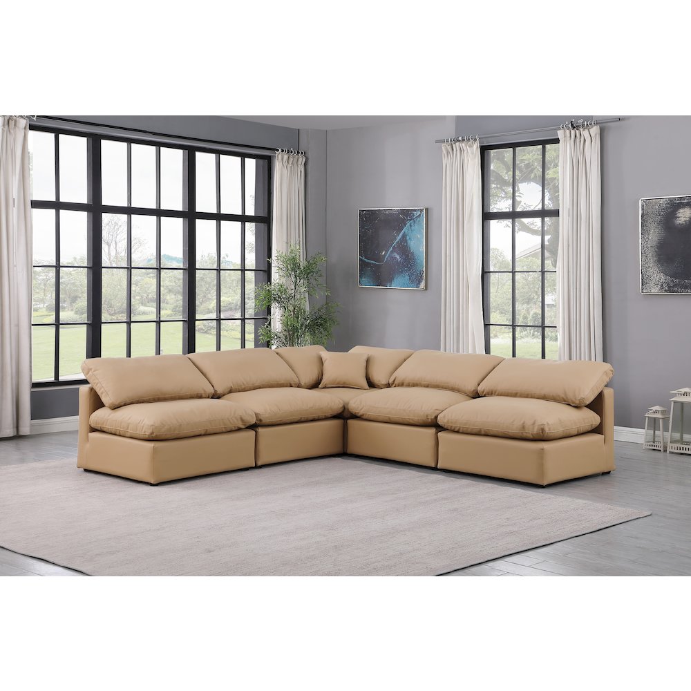 Indulge Tan Vegan Leather Modular Sectional