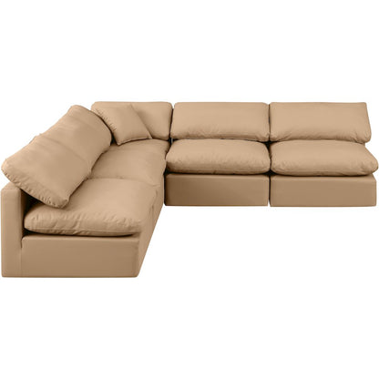 Indulge Tan Vegan Leather Modular Sectional