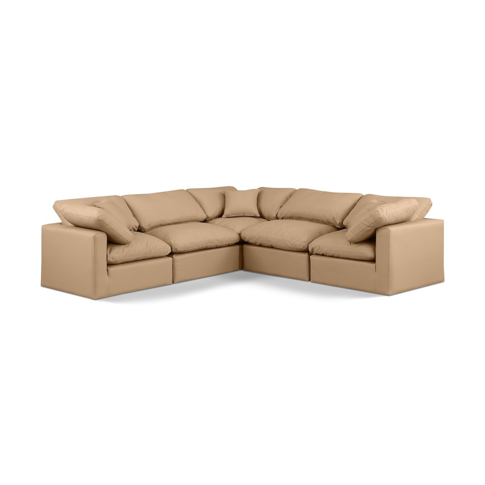 Indulge Tan Vegan Leather Modular Sectional