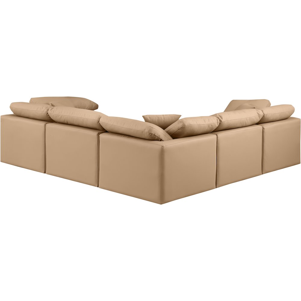 Indulge Tan Vegan Leather Modular Sectional