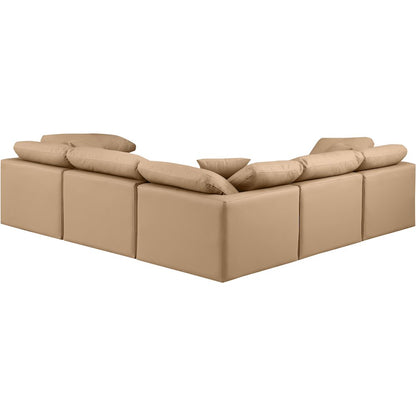 Indulge Tan Vegan Leather Modular Sectional