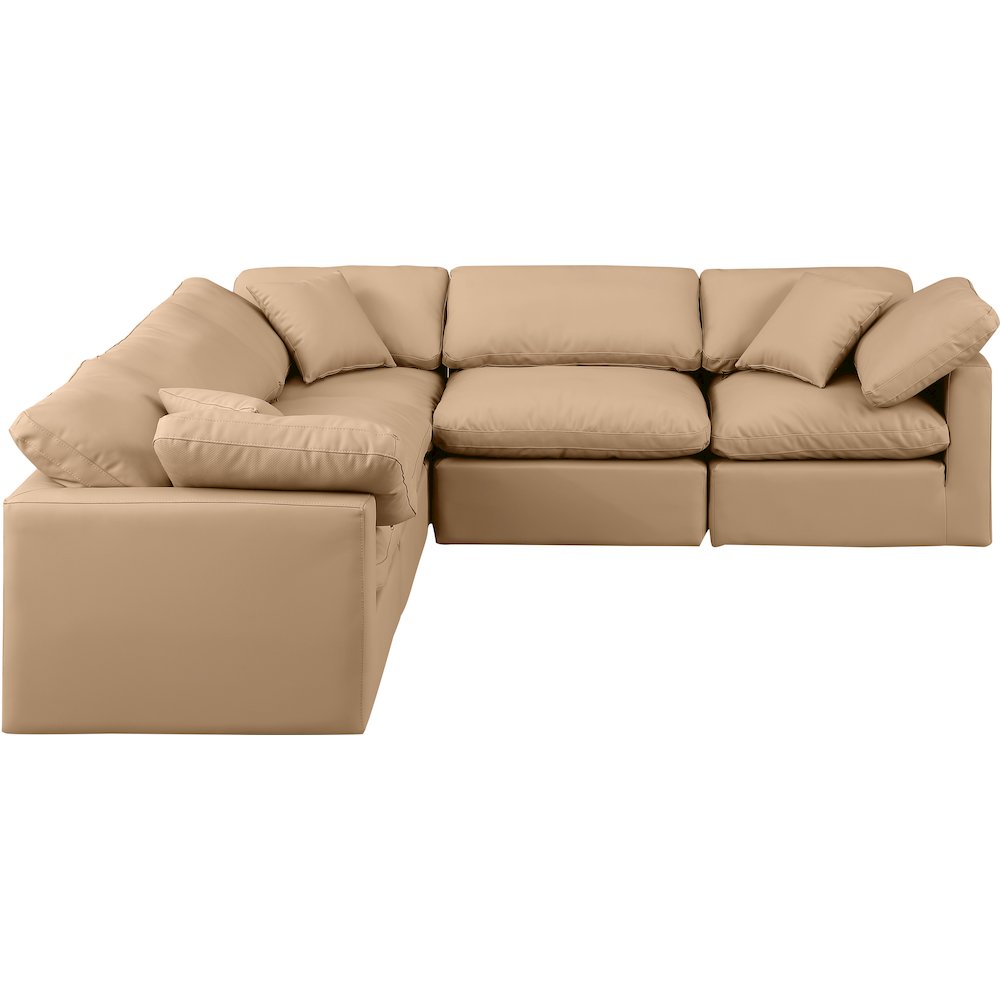 Indulge Tan Vegan Leather Modular Sectional