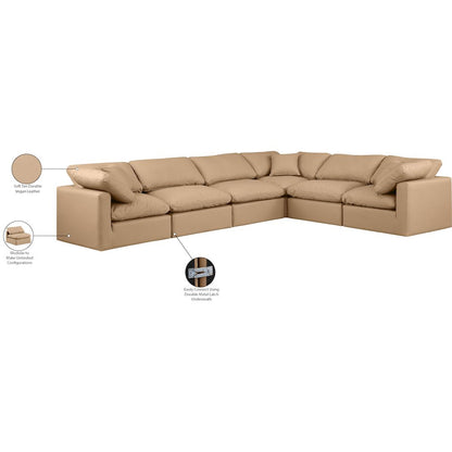 Indulge Tan Vegan Leather Modular Sectional