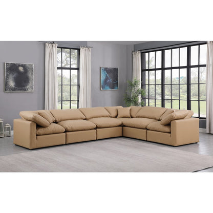 Indulge Tan Vegan Leather Modular Sectional