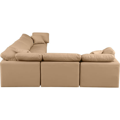 Indulge Tan Vegan Leather Modular Sectional