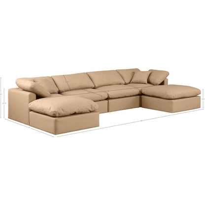 Indulge Tan Vegan Leather Modular Sectional