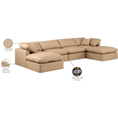 Indulge Tan Vegan Leather Modular Sectional