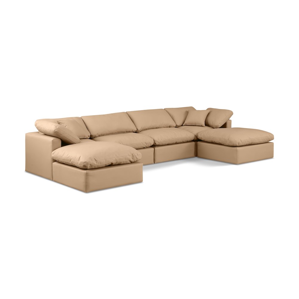 Indulge Tan Vegan Leather Modular Sectional