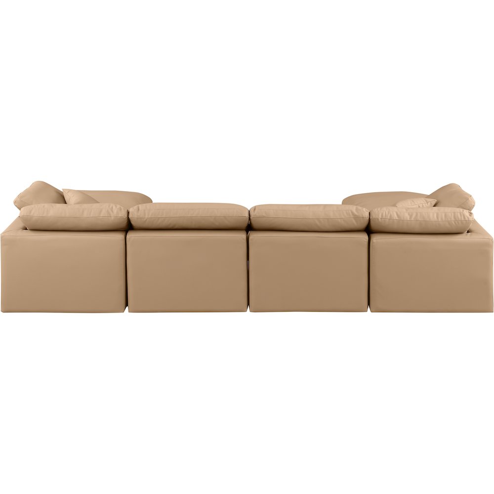 Indulge Tan Vegan Leather Modular Sectional