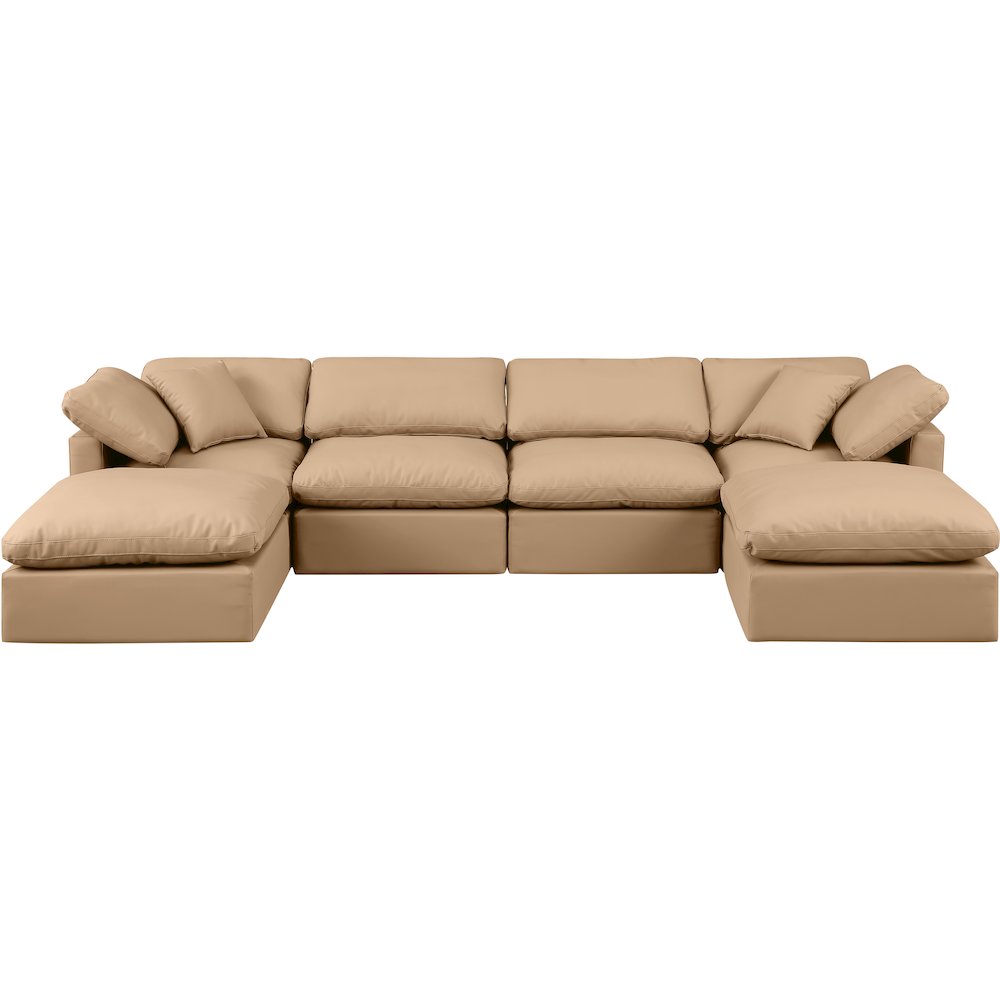 Indulge Tan Vegan Leather Modular Sectional