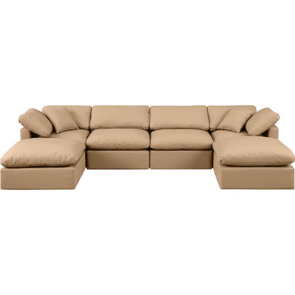 Indulge Tan Vegan Leather Modular Sectional