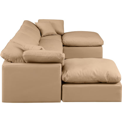 Indulge Tan Vegan Leather Modular Sectional
