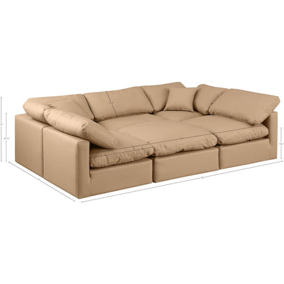 Indulge Tan Vegan Leather Modular Sectional