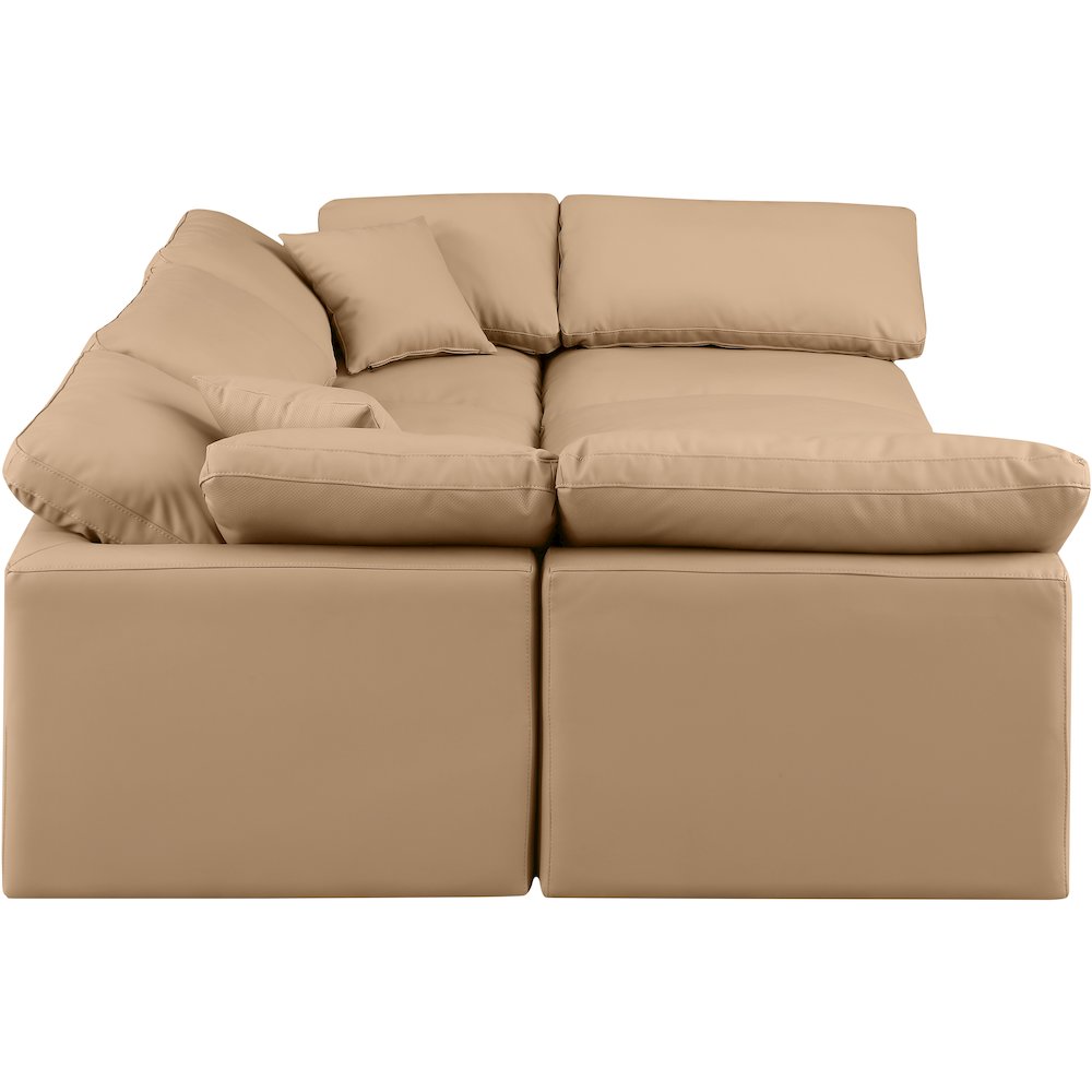 Indulge Tan Vegan Leather Modular Sectional