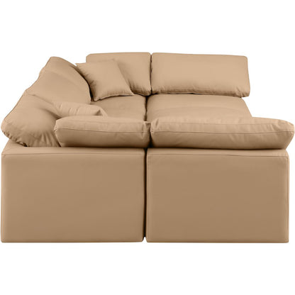Indulge Tan Vegan Leather Modular Sectional