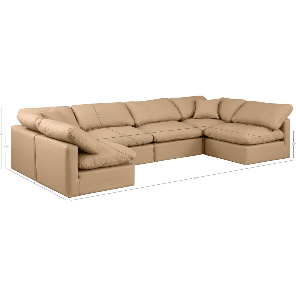 Indulge Tan Vegan Leather Modular Sectional