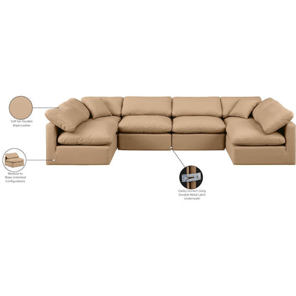 Indulge Tan Vegan Leather Modular Sectional