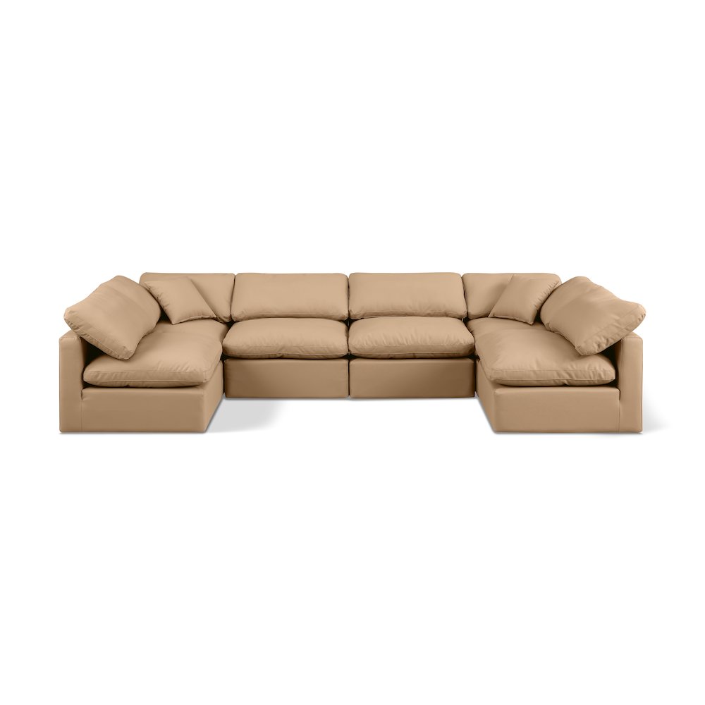 Indulge Tan Vegan Leather Modular Sectional