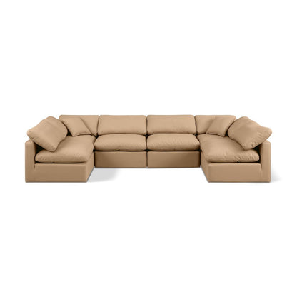 Indulge Tan Vegan Leather Modular Sectional
