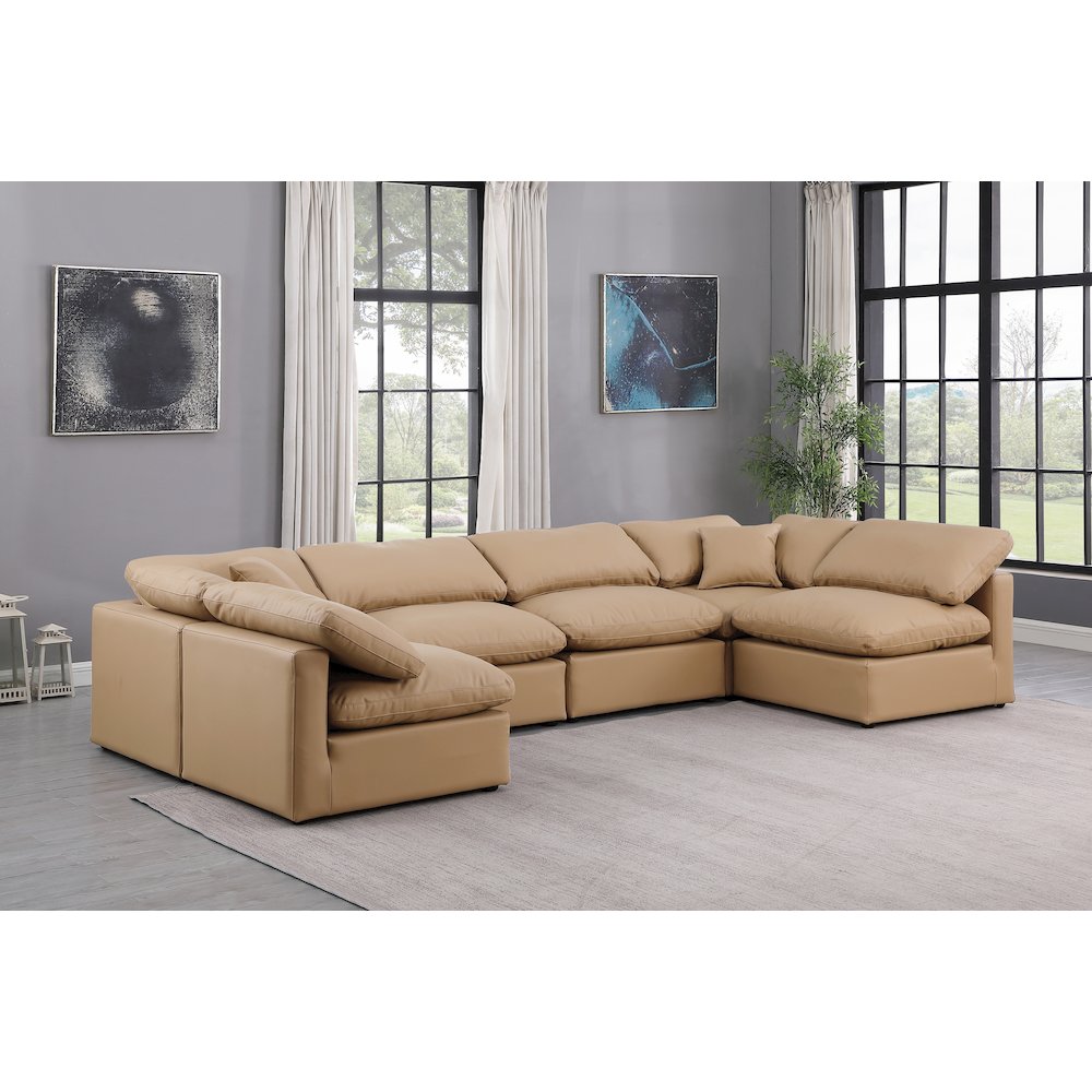 Indulge Tan Vegan Leather Modular Sectional