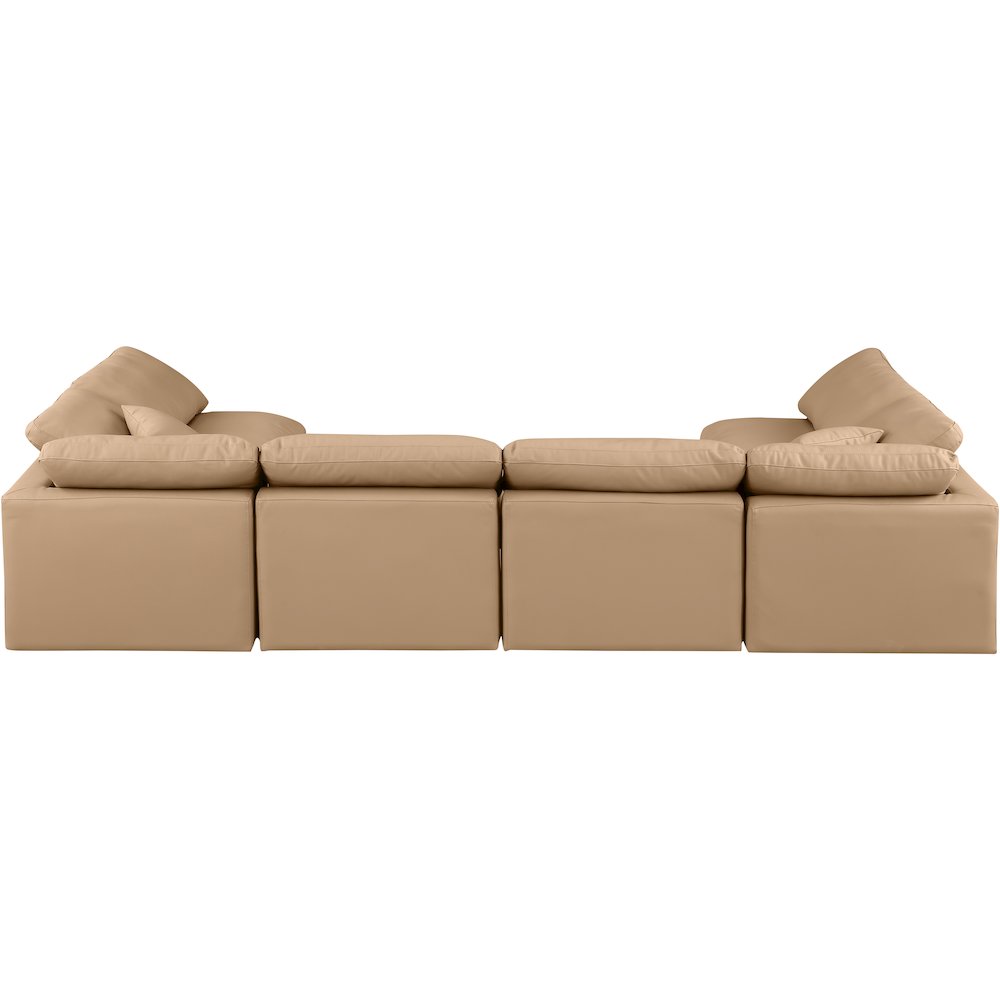 Indulge Tan Vegan Leather Modular Sectional