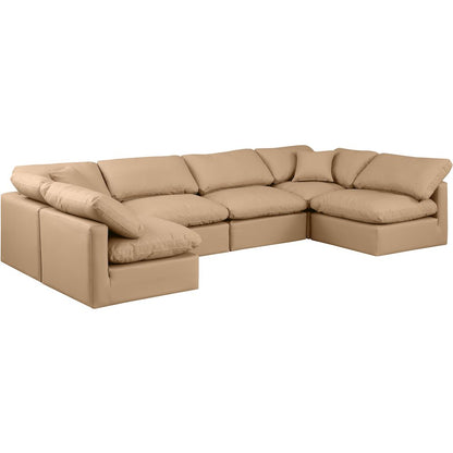 Indulge Tan Vegan Leather Modular Sectional