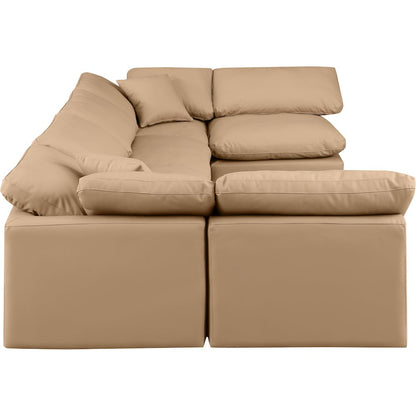 Indulge Tan Vegan Leather Modular Sectional