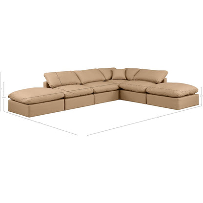 Indulge Tan Vegan Leather Modular Sectional
