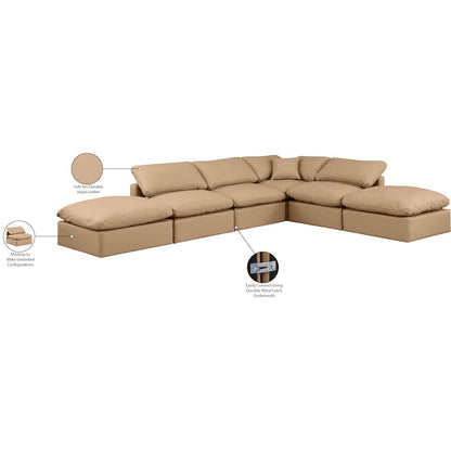 Indulge Tan Vegan Leather Modular Sectional