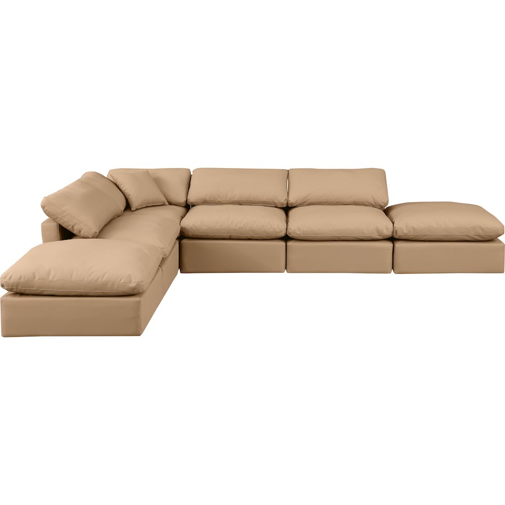 Indulge Tan Vegan Leather Modular Sectional