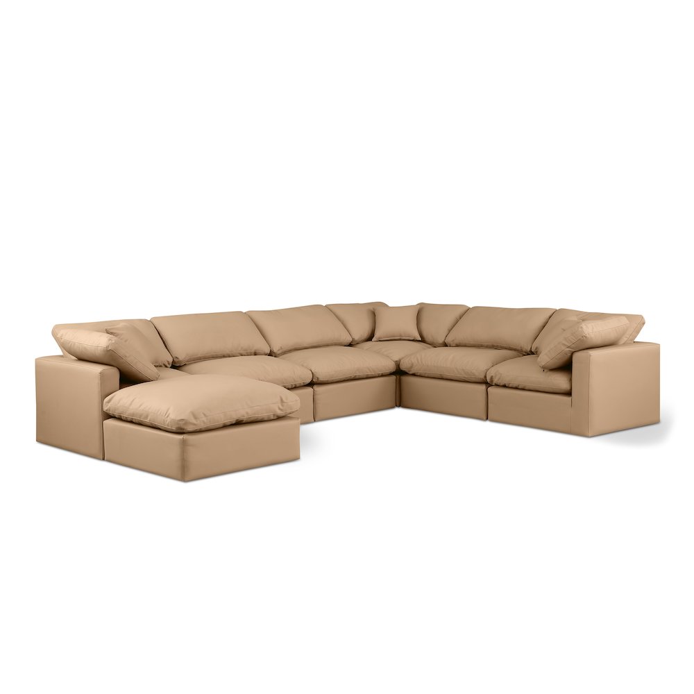 Indulge Tan Vegan Leather Modular Sectional