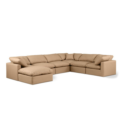 Indulge Tan Vegan Leather Modular Sectional