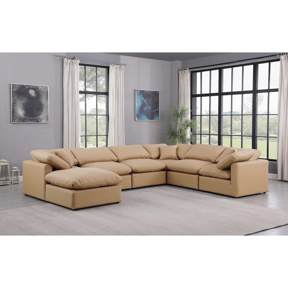 Indulge Tan Vegan Leather Modular Sectional