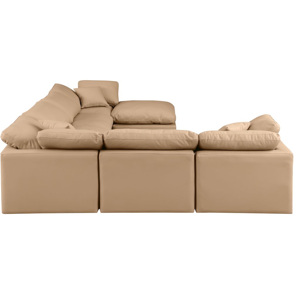 Indulge Tan Vegan Leather Modular Sectional