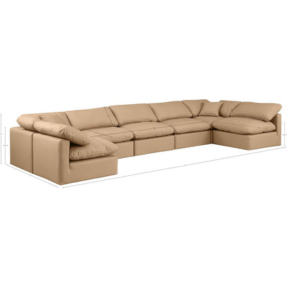 Indulge Tan Vegan Leather Modular Sectional