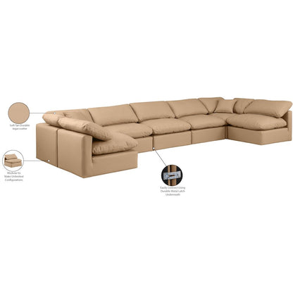 Indulge Tan Vegan Leather Modular Sectional