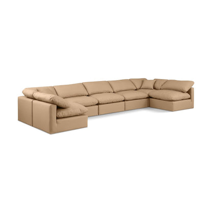 Indulge Tan Vegan Leather Modular Sectional