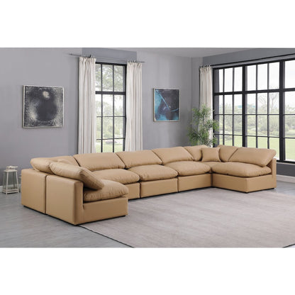 Indulge Tan Vegan Leather Modular Sectional