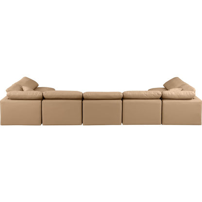 Indulge Tan Vegan Leather Modular Sectional