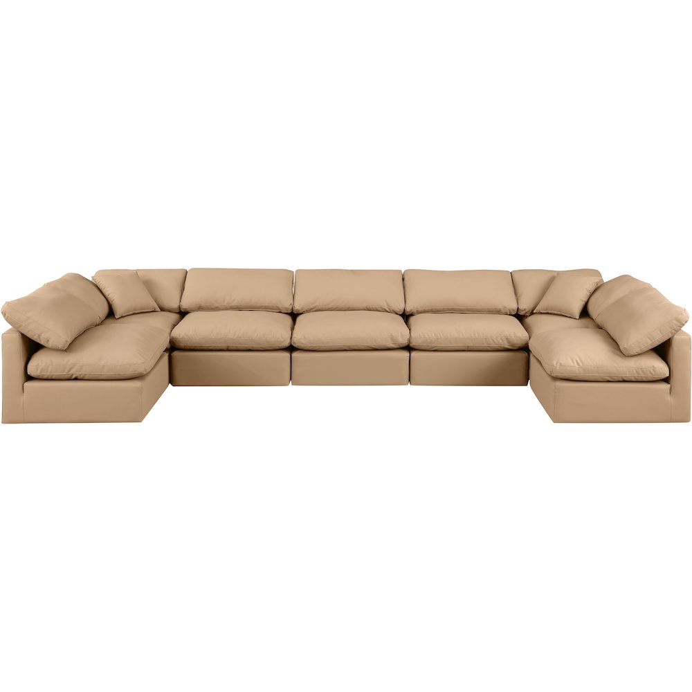 Indulge Tan Vegan Leather Modular Sectional