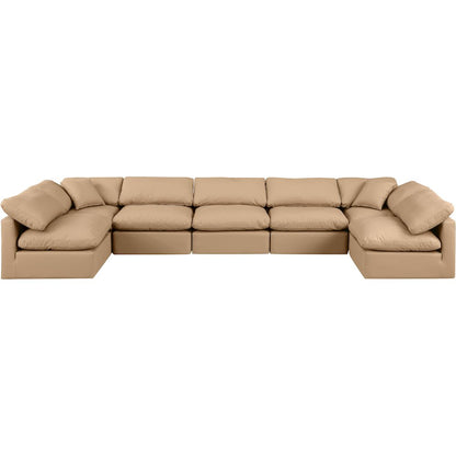 Indulge Tan Vegan Leather Modular Sectional
