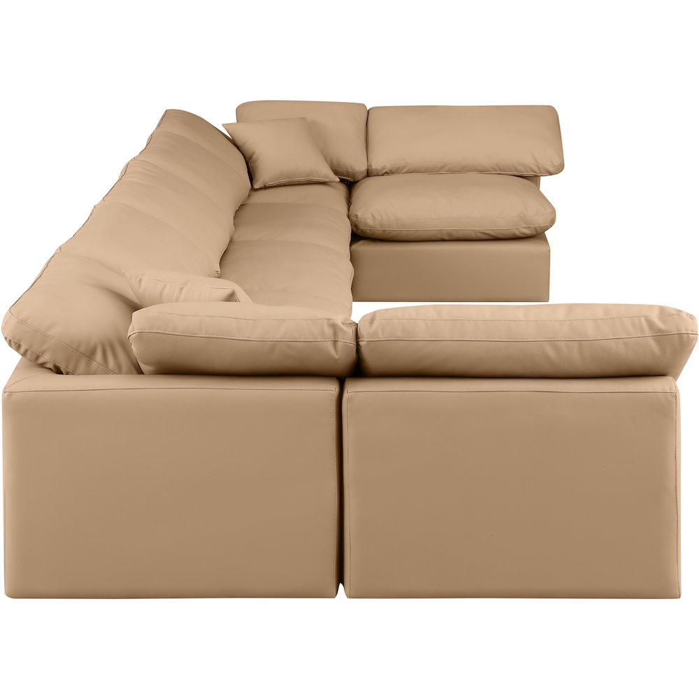Indulge Tan Vegan Leather Modular Sectional