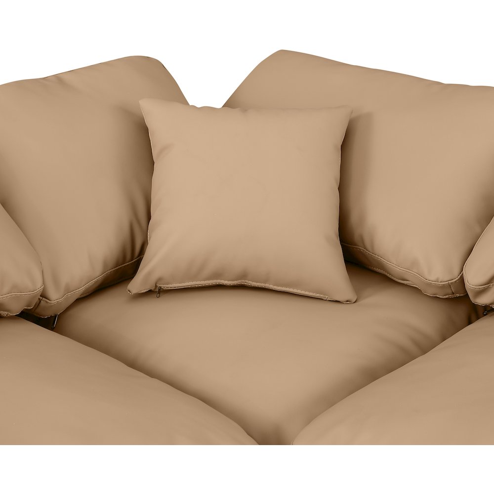 Indulge Tan Vegan Leather Modular Sectional